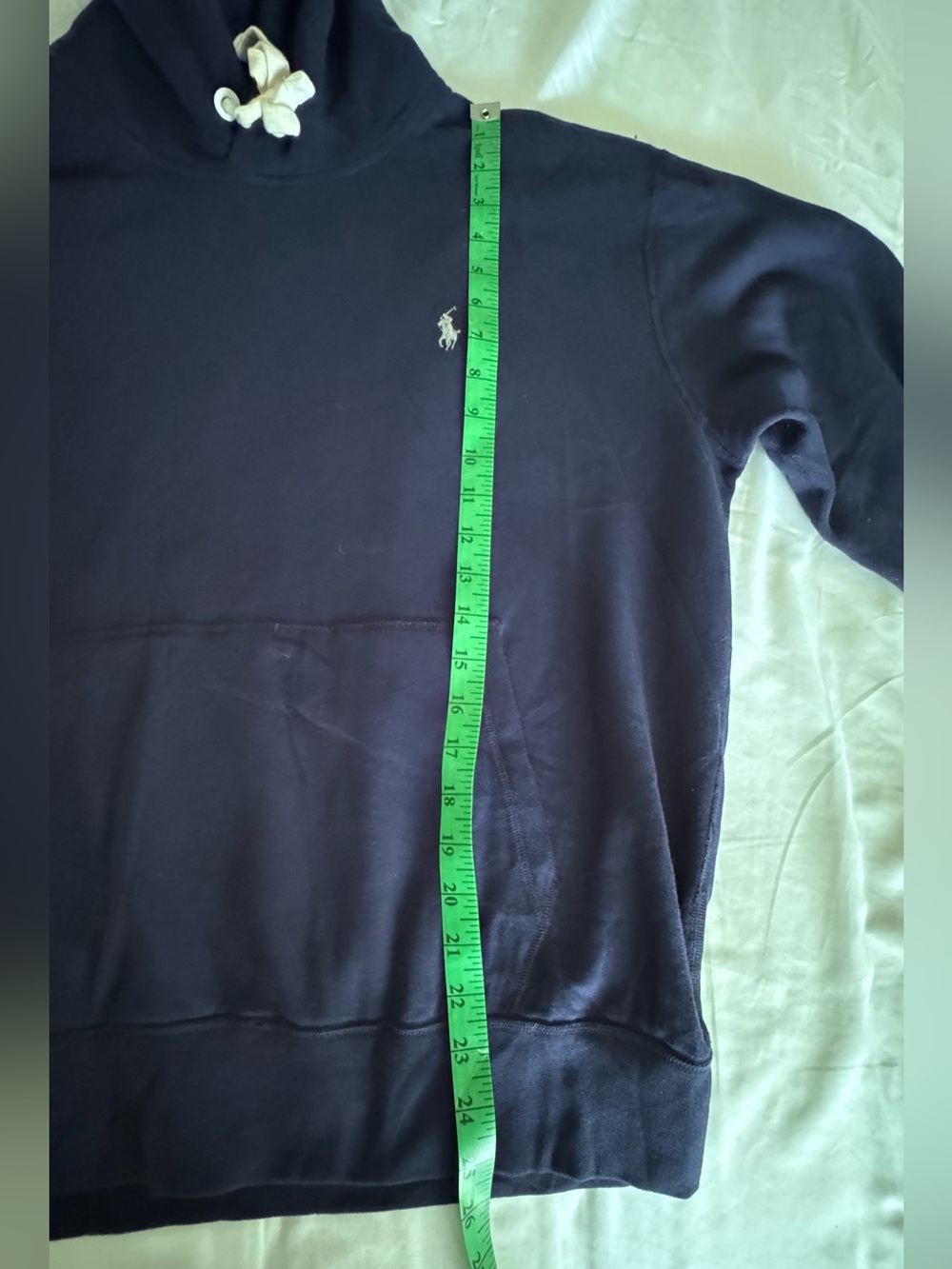Ralph Lauren Performance Navy Pullover Hoodie with White Drawstrings. Athletic L - Picture 8 of 10